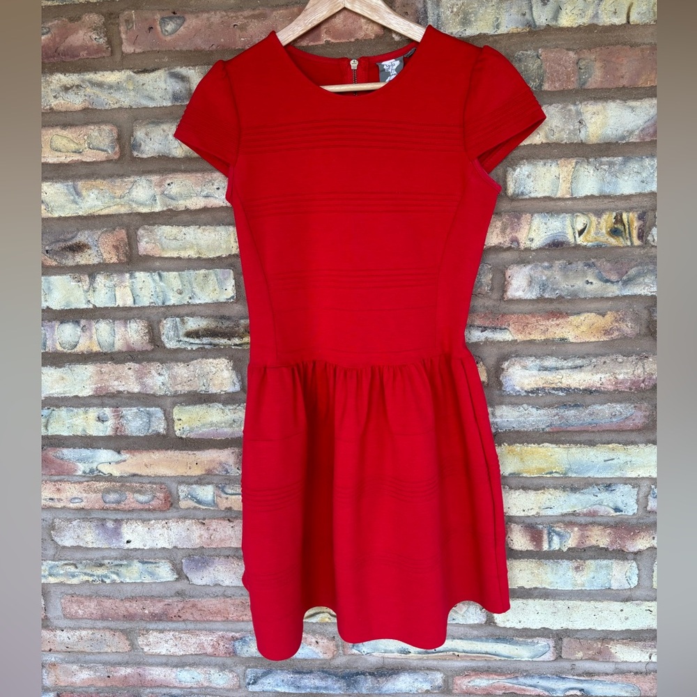 Anthropologie GIRLS FROM SAVOY red drop waist dress